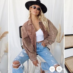 NWT NOT YOUR BOYFRIEND'S CHOCOLATE CORDUROY JACKET